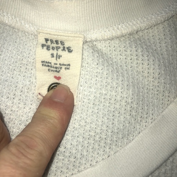 Free People Rare Damsel Cuff Cream Colored Thermal Top S - Picture 12 of 13